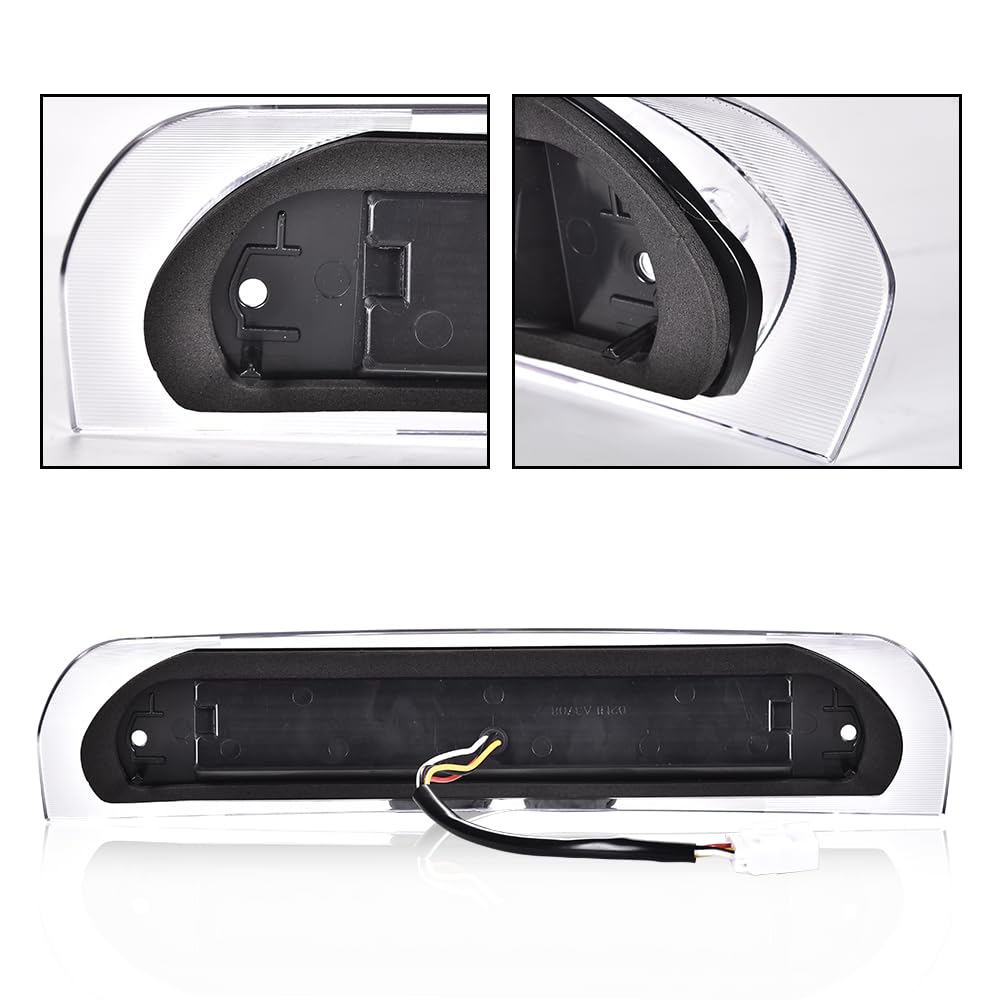 G-PLUS LED Third Brake Light Compatible with Dodge Ram 1500 2002-2008, Fit Dodge Ram 2500 3500 2003-2009 3rd Brake Cargo Light, Clear Lens Black Housing, 5072594AB