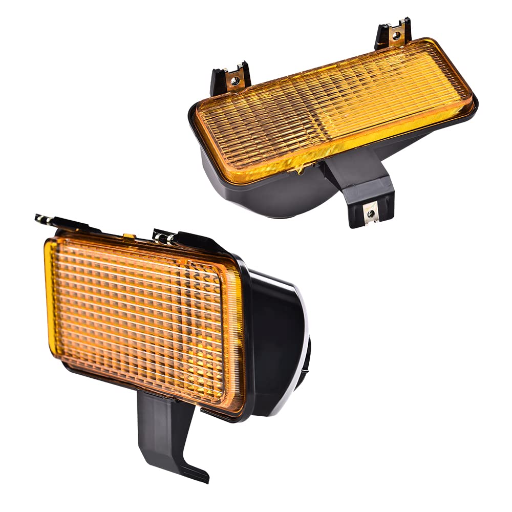 G-PLUS Front Turn Signal Light Assembly Compatible with 1981-1982 Chevy Suburban Fit Chevy Blazer PU Fit GMC Jimmy Suburban PU Driver Left Passenger Right Side Amber Lens Turning Signal Lights