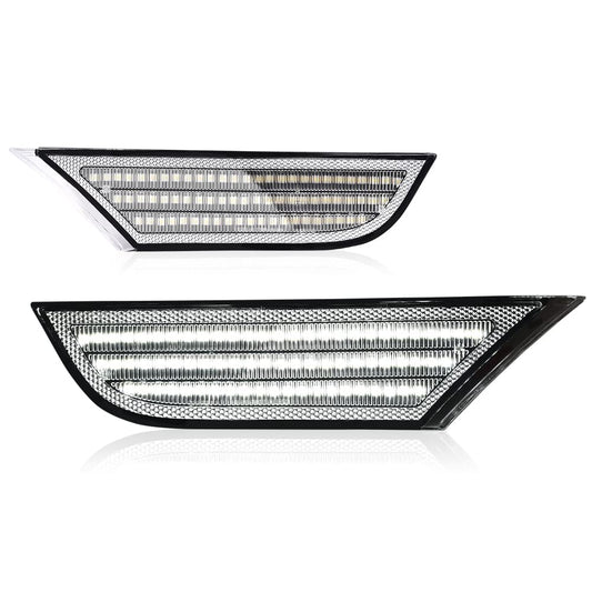 G-PLUS LED Sequential Signal Lamp Side Marker Lights Compatible with Honda Odyssey 2018 2019 2020 2021 2022 33800-THR-A01, 33850-THR-A01 Clear Lens