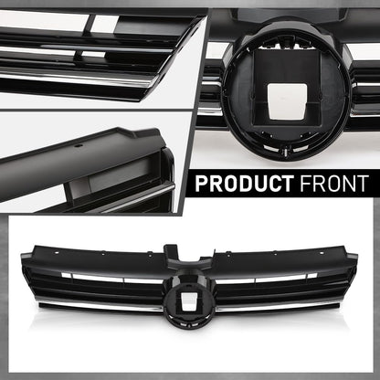 G-PLUS Front Grille Grill Compatible with Volkswagen Golf 2018-2020 5GM853651AFZLL, VW1200176 Black