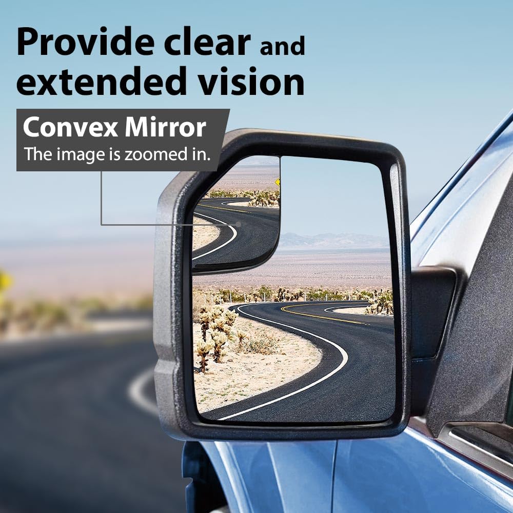 G-PLUS Exterior Mirror Left Driver Side View Mirror Glass Compatible With Ford F150 2015-2020 Pickup Truck