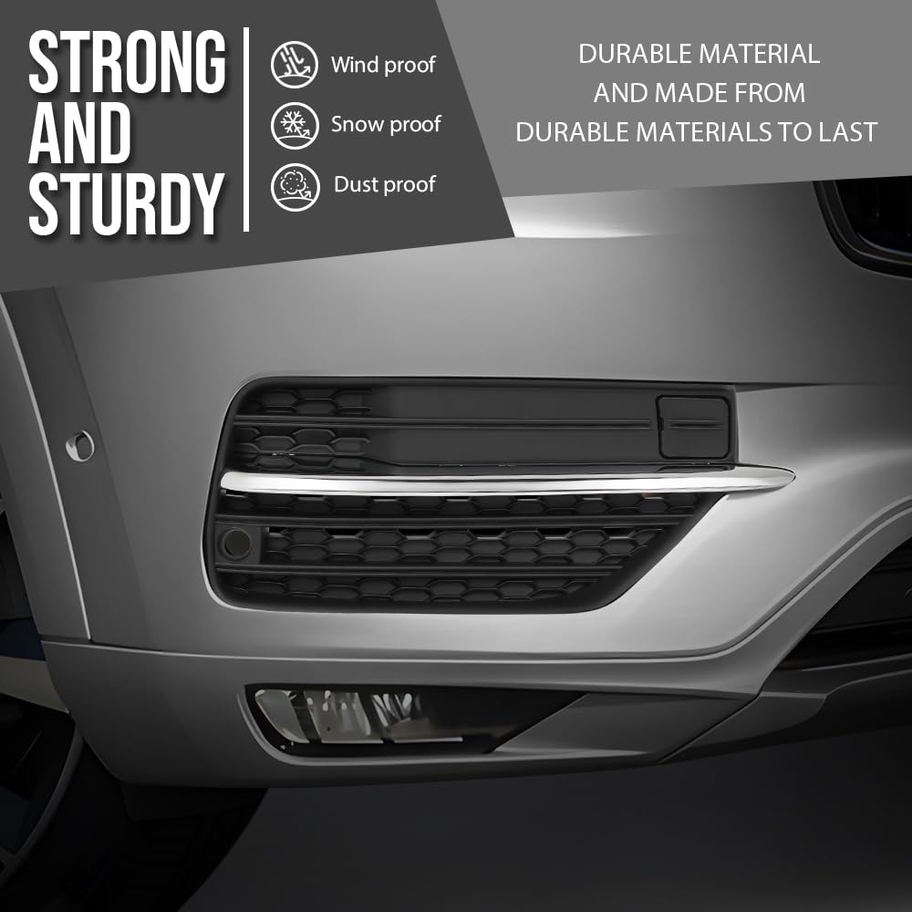 G-PLUS Front Right Fog Light Hole Cover Compatible with Volvo XC90 2016 2017 2018 2019 313830457, VO1039108 Chrome Black
