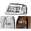 G-PLUS LED DRL Headlights, Fit 2004-2008 Ford F150/ 2006-2008 Lincoln Mark Lt(NOT Fit 2004 F150 Heritage/Flareside Beds), Clear Lens Chrome Housing Clear Reflector Bumper Headlamps