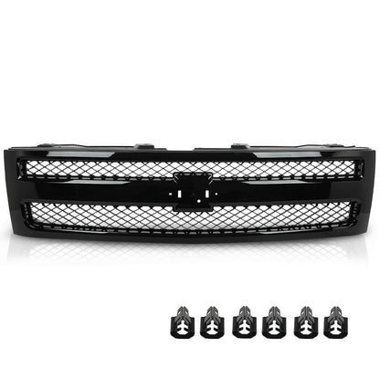 G-PLUS Front Bumper Grille Grill Compatible with Chevy Silverado 1500 Hybrid 2009-2013/Fit Silverado 1500 XFE 2010-2013/Fit Silverado 1500 LS LT LTZ WT 2007-2013 25810707, 19303978