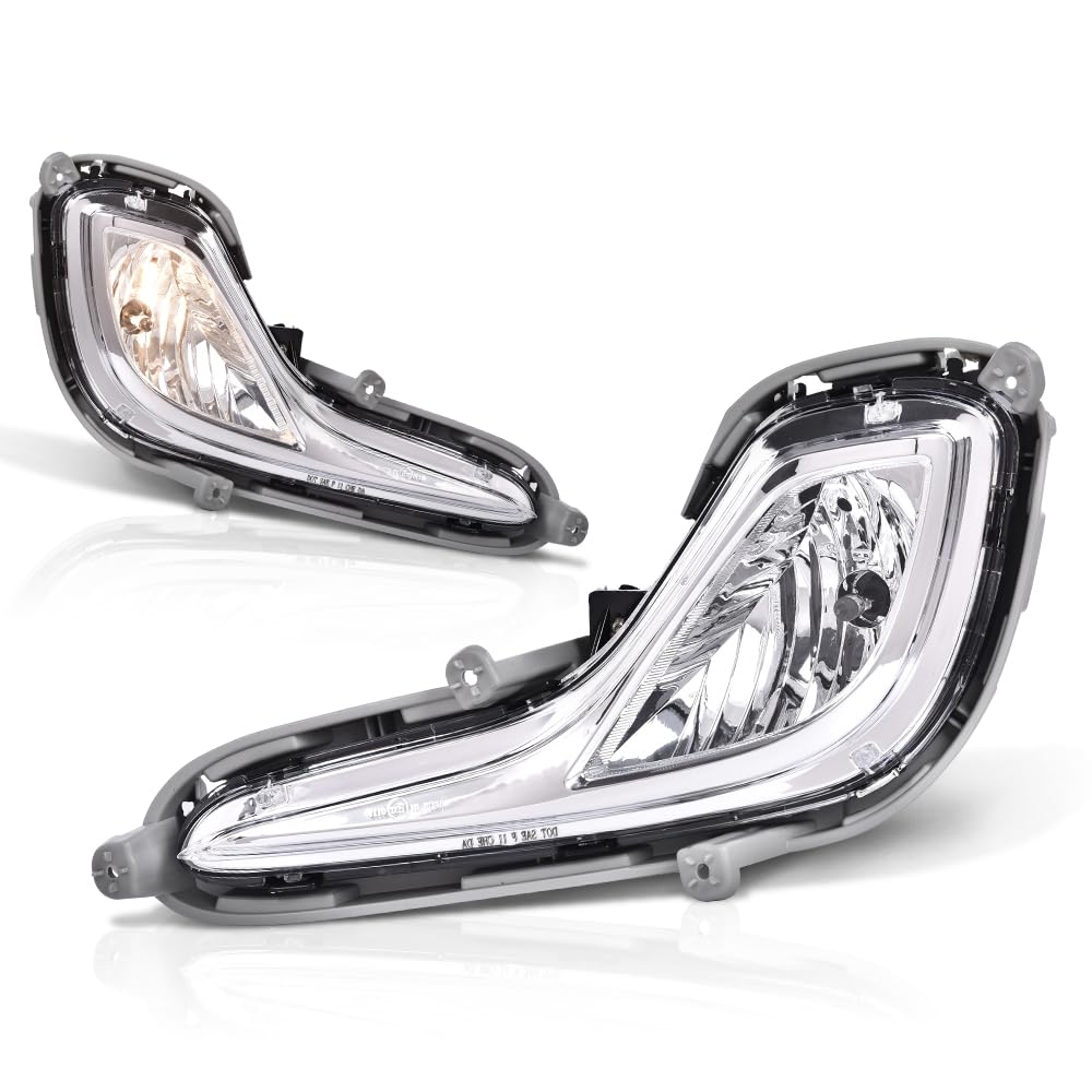 G-PLUS Bumper Fog Lights Compatible with Hyundai Accent 2012-2017 922011R010 922021R000 HY2592139 HY2593139 Left Driver Side & Right Passenger Side Clear Lens Fog Lamps