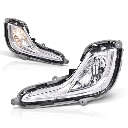G-PLUS Bumper Fog Lights Compatible with Hyundai Accent 2012-2017 922011R010 922021R000 HY2592139 HY2593139 Left Driver Side & Right Passenger Side Clear Lens Fog Lamps