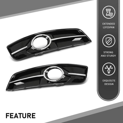G-PLUS Front Fog Light Lamp Cover Grille Bezel Chrome Left+Right Compatible with Audi A3 2010-2013 8P0807681AA