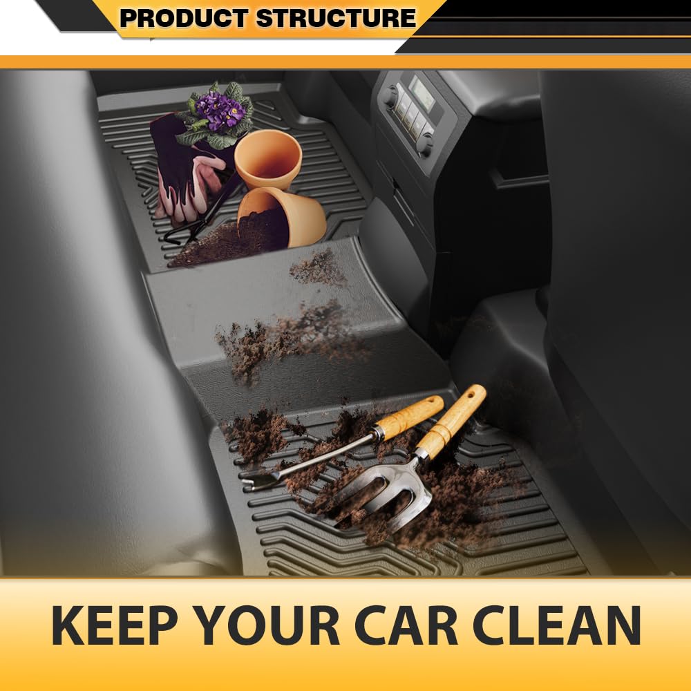 G-PLUS Cargo Liners Fit Honda Civic 2022 2023 2024 2025 2025(for Automatic, Not for Manual) All Weather Floor Liners Fit Acura Integra 2023-2025 & Rear Seats w/o USB Ports, 1st & 2nd Row