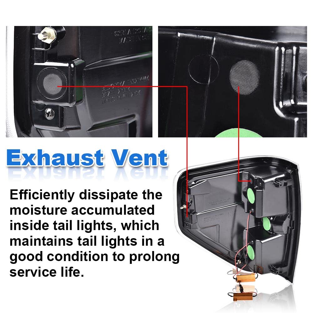 G-PLUS LED Tail Lights Assembly Compatible with Ford F150 2009-2014 Pickup,Rear Tail Lamps Clear Lens Black Housing Left Driver & Right Passenger Luces Traseras BL3Z13405B