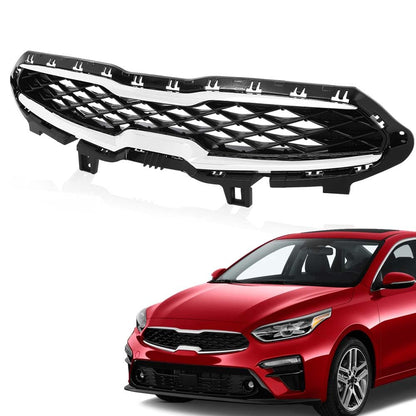 G-PLUS Front Upper Grille Grill With Chrome Trim Compatible with Kia Forte 2019 2020 86350M7010 86350M6000