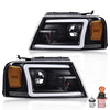 G-PLUS LED Headlights,Fit Ford F150 2004-2008/Lincoln Mark LT 2006-2008(NOT Fit 04 F150 Heritage & Flareside Beds) Clear Lens Black Housing Amber ReflectorBumper Headlamps,faros delanteros