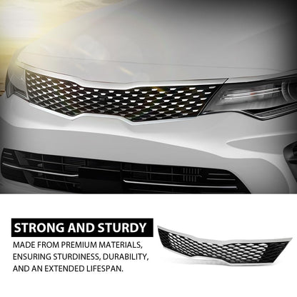 G-PLUS Front Upper Bumper Grille Assembly, Compatible with Kia Optima SX SXL Turbo 2016 2017 2018, Chrome