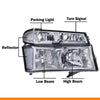 G-PLUS Headlights Assembly Compatible with Chevy Colorado/GMC Canyon 2004-2012,Fit Isuzu i-280 i-350 2006,Fit Isuzu i-290 i-370 2007-2008 Headlamps Smoky Lens Chrome Housing Clear Reflector
