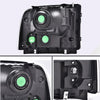 G-PLUS Headlights Assembly Fit 1999-2004 Ford F250 F350 F450 F550 Super Duty/2000-2004 Ford Excursion Headlamps,Clear lens Chrome Housing Clear Reflector FO2503147 FO2503183 Driver & Passenger Side