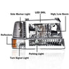 G-PLUS LED DRL Headlights, Fit 1992-1996 Ford Bronco F150 F250 F350 Bumper Headlamps, Smoky Lens Black Housing Clear Reflector,faros delanteros