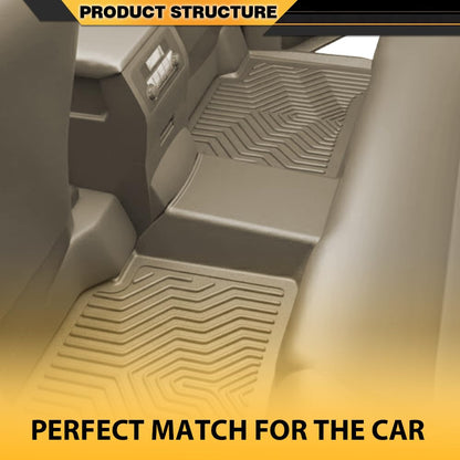 Floor Mat Fit Ford F150 SuperCrew Cab 2009 2010 2011 2012 2013 2014 All Weather Full Cover Protection TPE Car Floor Cargo Liner 1st & 2nd Row 3PCS Beige, alfombras para carro
