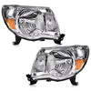 G-PLUS Headlights Assembly, Compatible with 2005 2006 2007 2008 2009 2010 2011 Toyota Tacoma Bumper Headlamps, Clear Lens Chrome Housing Amber Reflector,faros delanteros