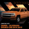 G-PLUS in-Channel Side Window Vent Visor Deflectors Rain Guards Fit Chevy Silverado 1500/2500 / 2500HD / 3500HD & GMC Sierra 1500 / 2500HD / 1500 Limited / 1500 LD Double Cab 2014-2019 4 PCS Smoky
