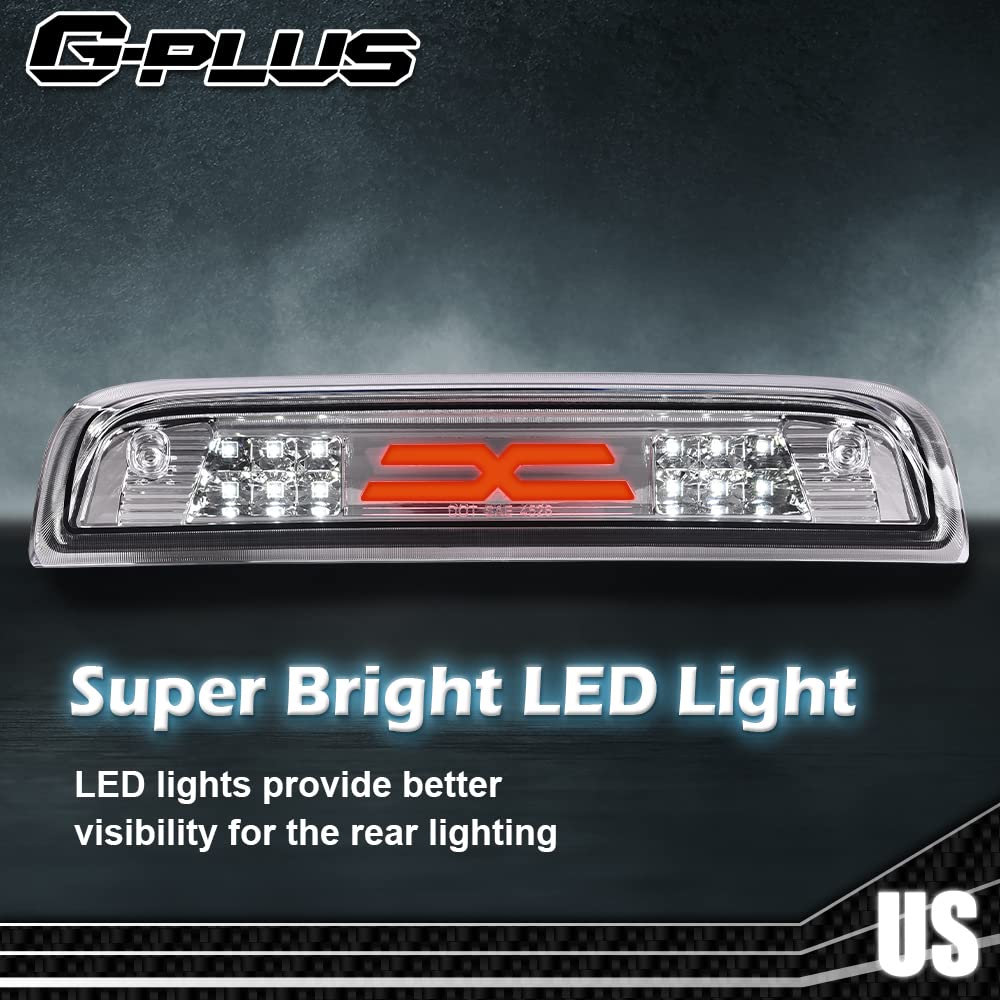 G-PLUS LED Third 3rd High Mount Stop Light X Brake Light Compatible with 2014-2020 GMC Sierra 1500 /Chevy Silverado 1500 2019 GMC Sierra 1500 Limited 23509162 20979071