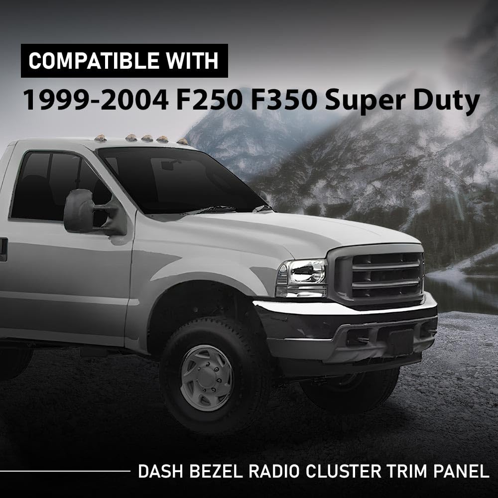 G-PLUS Dash Bezel Radio Cluster Trim Panel W/o Hole Compatible with Ford F250 F350 Super Duty 1999-2004 Brown