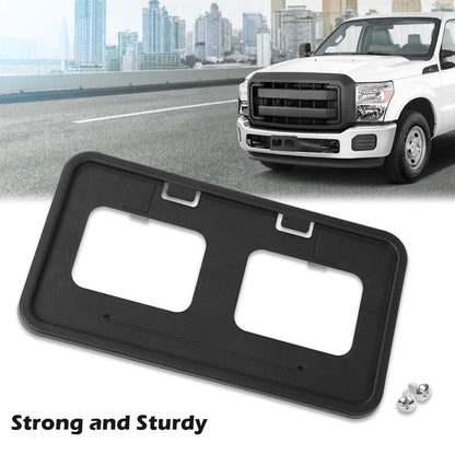 G-PLUS Front License Plate Tag Bracket Holder w Screws Compatible with 2011-2016 Ford Super Duty (F250, F350, F450, F550) BC3Z-17A385-AA BC3Z17A385AA Black