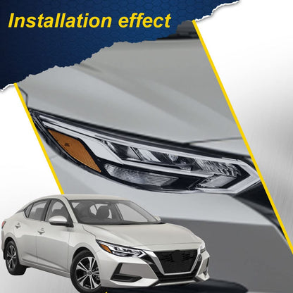 G-PLUS Headlights Assembly, Compatible with 2020-2021 Nissan Sentra Right Bumper Headlamp, Clear Lens Black Housing Amber ReflectorBumper Headlamps