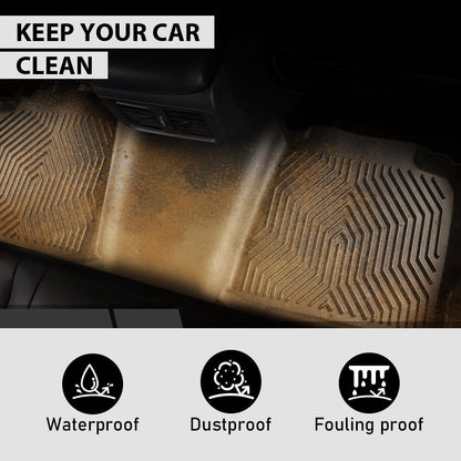 G-PLUS Floor Mats Compatible with Chevy Silverado GMC Sierra 1500 Crew Cab 1999-2006, All Weather Full Cover Protection 1st & 2nd Row TPE Floor Liners,Black