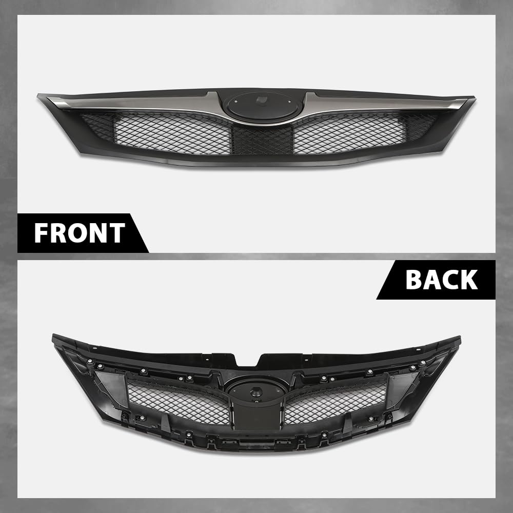 G-PLUS Front Bumper Grille Grill Assembly Compatible with Subaru Impreza STi WRX 2.5L H4 Turbo 2008-2010 91121FG061 ABS