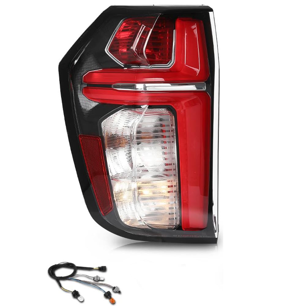 G-PLUS Tail Light Assembly Compatible with Chevy Suburban/Tahoe 2021-2023, Left Driver Side Rear Brake Lamp Luces Traseras 84849416 Clear & Red