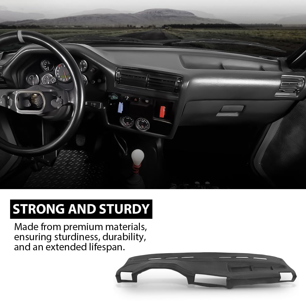 G-PLUS TPE Dashboard Molded Dash Cover Cap Compatible with BMW 318i 325e 325i 325is 1984 1985 1986 1987 1988 1989 1990 Black