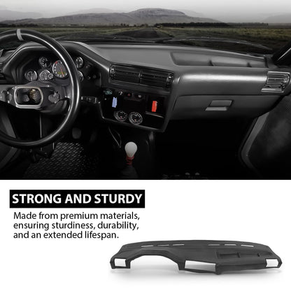 G-PLUS TPE Dashboard Molded Dash Cover Cap Compatible with BMW 318i 325e 325i 325is 1984 1985 1986 1987 1988 1989 1990 Black