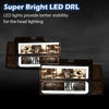 G-PLUS Headlights Compatible with GMC/Chevy Headlamps Left & Right Clear Lens Chrome Housing Amber Reflector