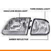 G-PLUS Headlights Assembly Fit Ford Expedition 1997-2002, Fit Ford F150 1998-2003 Left & Right Lamps Clear Lens Chrome HousingBumper Headlamps, faros delanteros