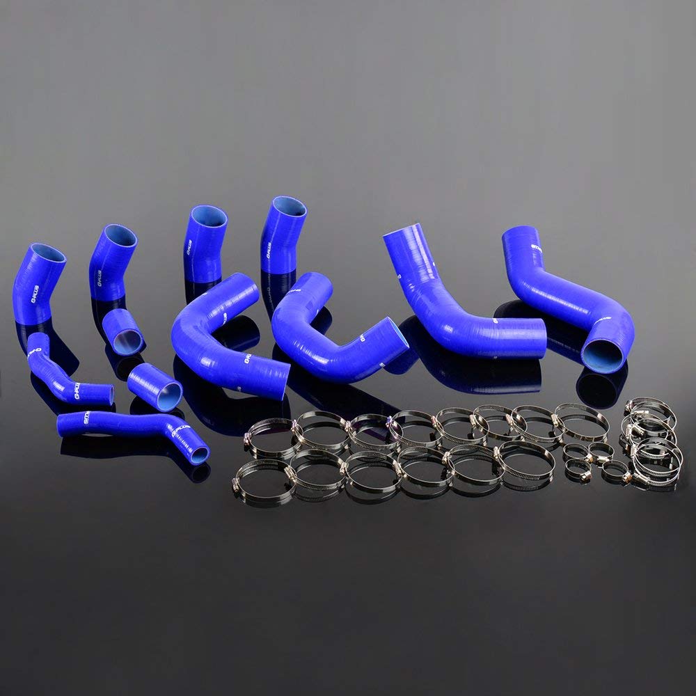Compatible For Nissan Skyline GTR R35 VR38DETT Silicone Intercooler Boost Turbo Hose Clamps kits Blue