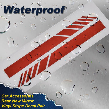 G-PLUS Rearview Mirror Carbon Fiber 5D Sticker Vinyl Stripe Decal Compatible with Car Accessories,2Pcs/Set (Red)