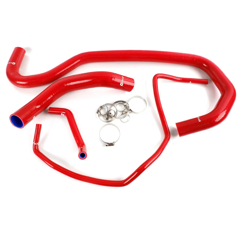 Red Silicone Radiator Coolant Tube Kit Clamps Replacement For HUMMER H2 2003-2006 2004 2005