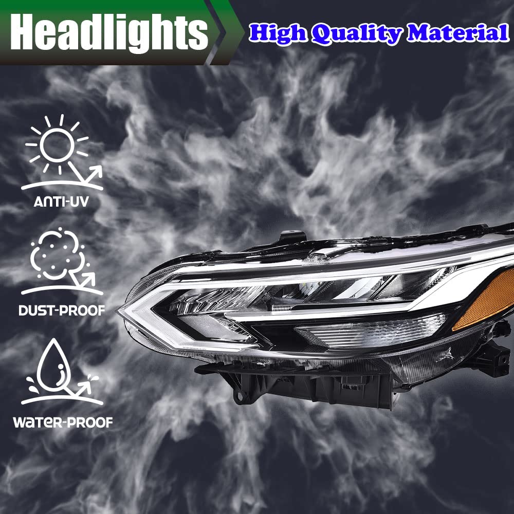 G-PLUS Headlights Assembly, Compatible with 2020-2021 Nissan Sentra Bumper Headlamps, Clear Lens Black Housing Amber Reflector,faros delanteros