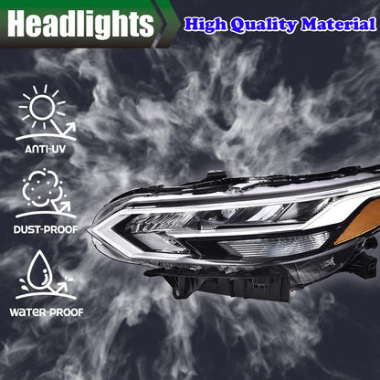 G-PLUS Headlights Assembly, Compatible with 2020-2021 Nissan Sentra Bumper Headlamps, Clear Lens Black Housing Amber Reflector,faros delanteros
