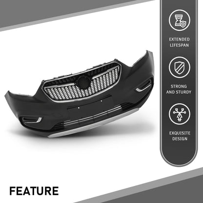 G-PLUS Front Bumper Cover Grille Compatible with Buick Encore 2017 2018 2019 2020 2021, Primed Black