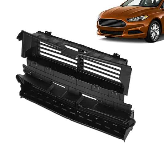 G-PLUS Front Radiator Grille Shutter W/O Motor Compatible with Ford Fusion 2013-2016 1.5L 1.6L 2.0L 2.5L DS7Z8475A DS7Z-8475-A Black Grille Air Control Shutter
