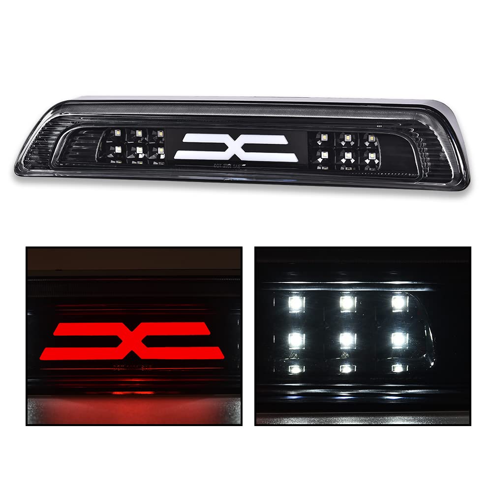 G-PLUS LED 3rd Third Brake Light Compatible with Toyota Tundra 2007-2018 Third High Mount Brake Tail Light Rear Brake Stop Tail Light Replace For# 81570-0C050(White Lens Black Base)