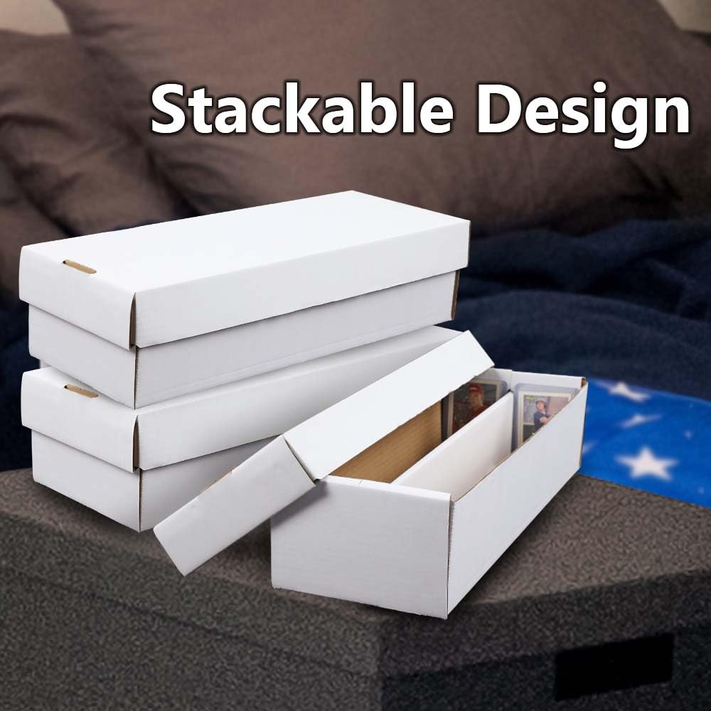 G-PLUS 2-Cell Trading Card Storage Box 1600 Count Corrugated Cardboard Box Holds over 300 3x4 Toploads Sports/Trading Card (Card not included)
