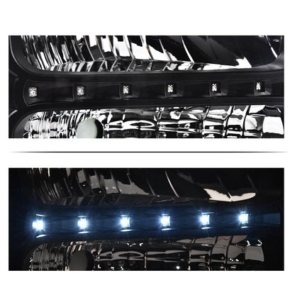 G-PLUS LED Headlights Compatible with Point Style Ford F250 F350 F450 F550 Super Duty 2005-2007 DRL BAR Headlamps Clear Lens Black Housing Amber Reflector,faros delanteros