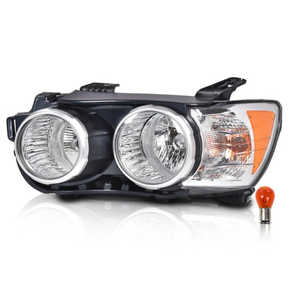 G-PLUS Headlight Assembly Compatible with Chevy Sonic 2012 2013 2014 2015 2016 Front Halogen Headlamp Driver Left Side Clear Lens Black Housing Amber Reflector Bumper Headlamps,faros delanteros
