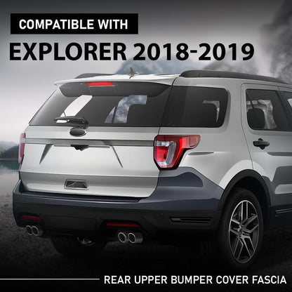 G-PLUS Rear Upper Bumper Cover Fascia, Compatible with Ford Explorer 2018-2019, FO1114110, 187-10303, JB5Z17K835ACPTM