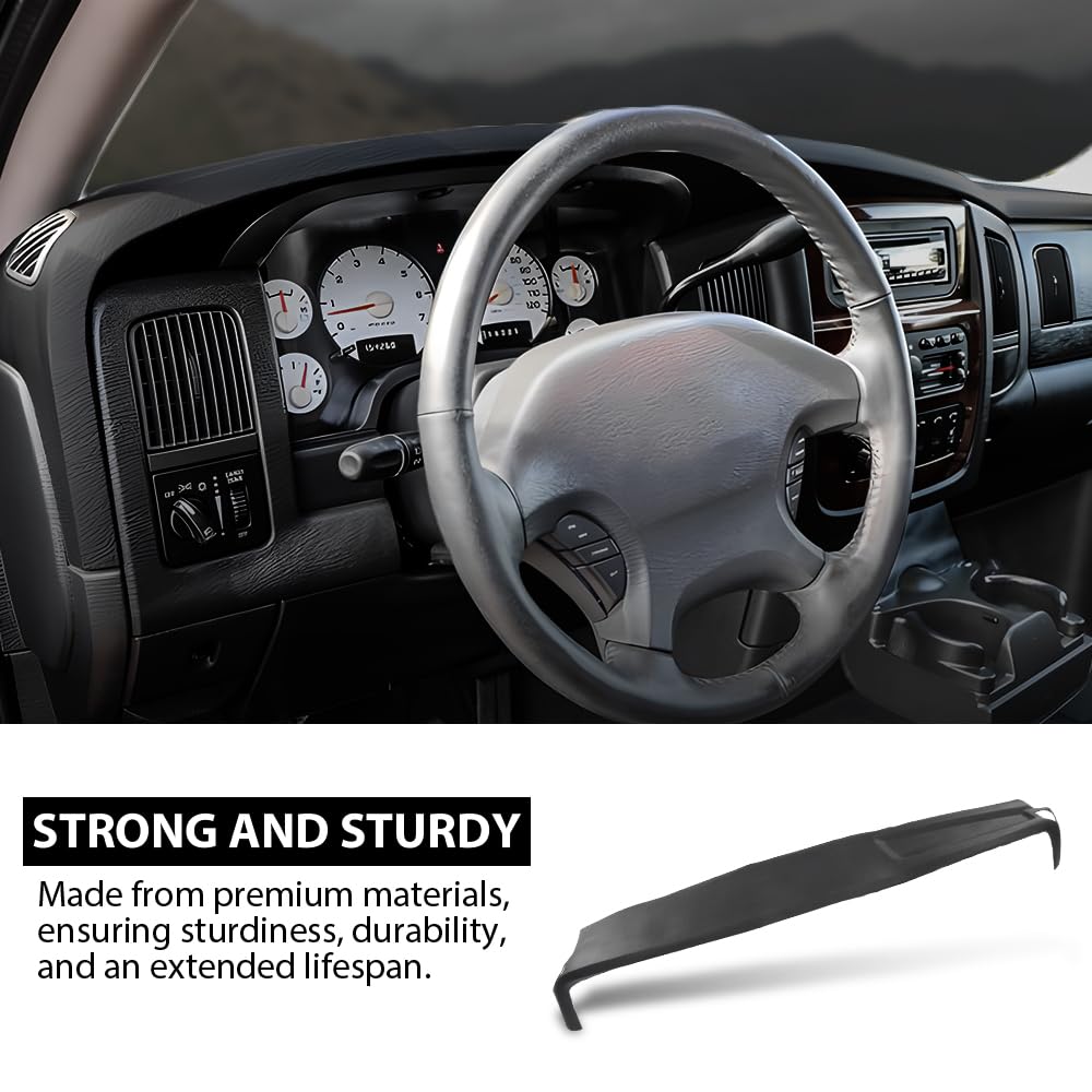 G-PLUS TPE Molded Dash Cover Black Compatible with 2002 2003 2004 2005 Dodge Ram 1500/2003-2005 Dodge Ram 2500 3500