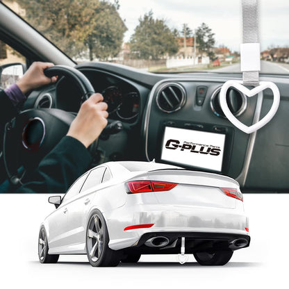 G-PLUS JDM Tsurikawa Ring Heart Subway Train Bus Car Handle Hand Straps Drift Charm,Rear Bumper Warning Ring (White)