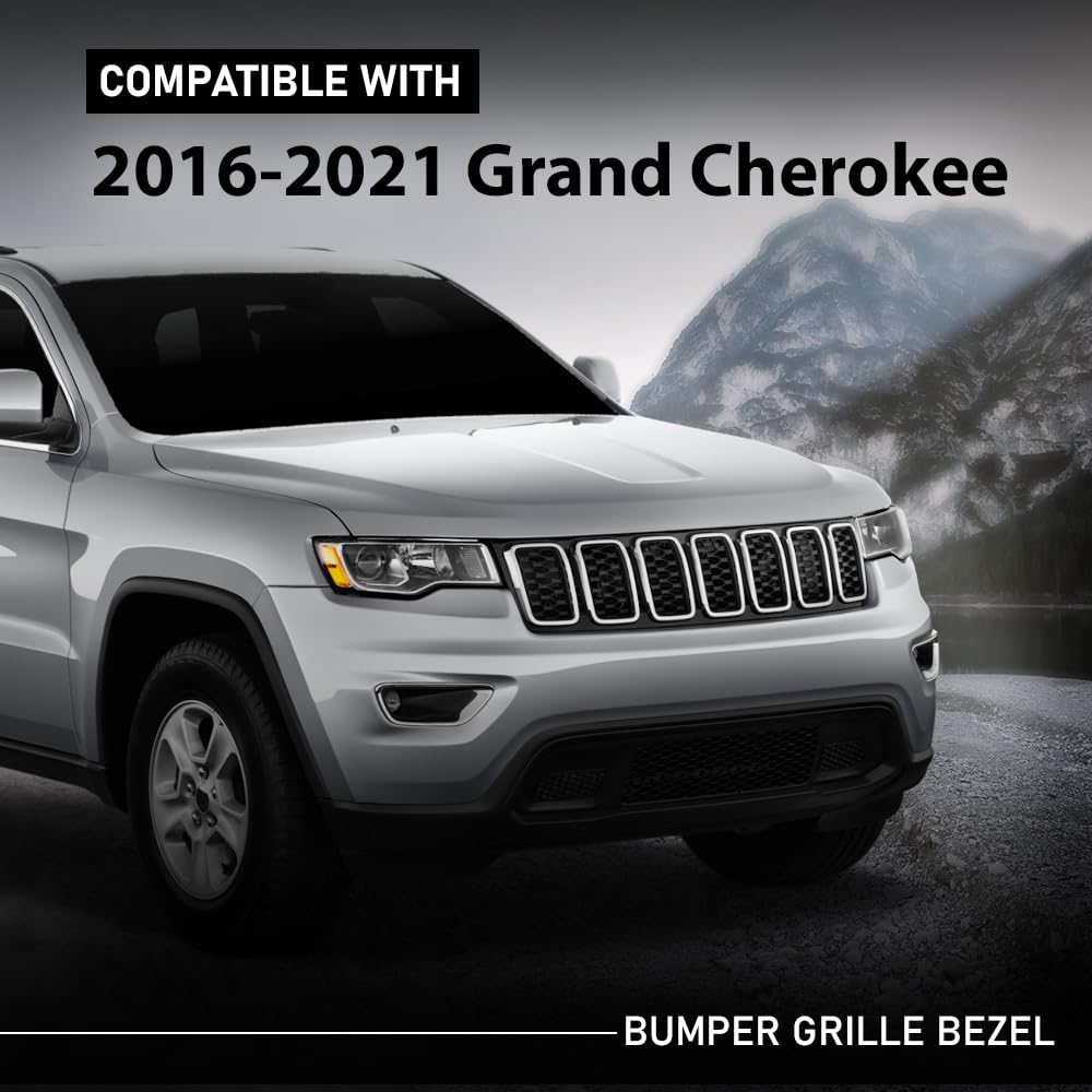 G-PLUS Bumper Grille Bezel Fascia Applique Compatible with Jeep Grand Cherokee 2016-2021 68310779AA
