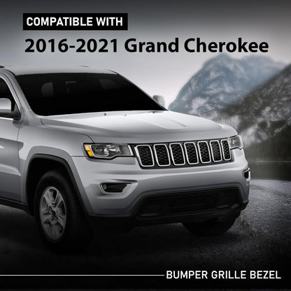 G-PLUS Bumper Grille Bezel Fascia Applique Compatible with Jeep Grand Cherokee 2016-2021 68310779AA