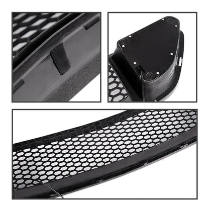 G-PLUS Mesh Front Bumper Upper Hood Grille Grill With DRL LED Accent Vent Lights Compatible with Ford Mustang 2015 2016 2017